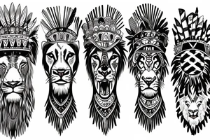 Lion with Indian and American flag symbolism and for complete tattoo idea