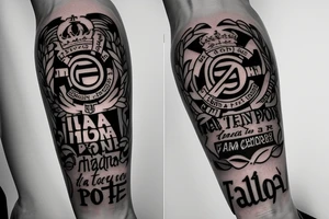 Word tattoo “Fortis Cadere Cedere Non Potest”, “Hala Madrid Y Nada Mas”, “I Think Therefore I Am” for arm tattoo idea