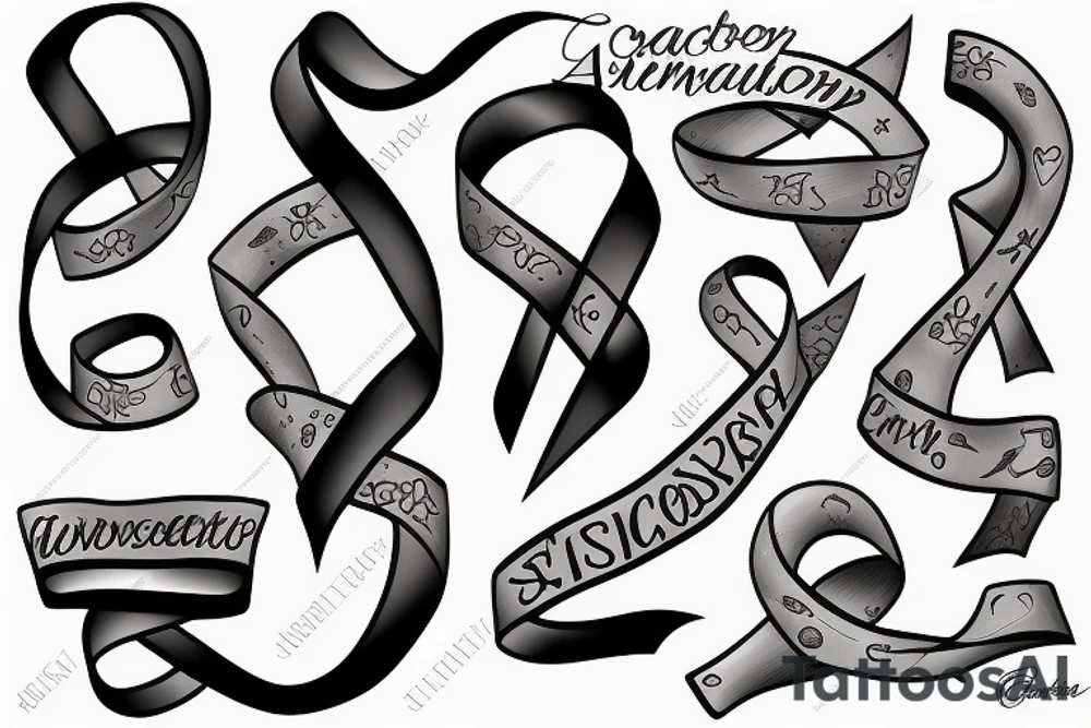 Cancer ribbon overcoming adversity tattoo idea