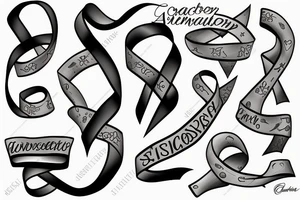 Cancer ribbon overcoming adversity tattoo idea