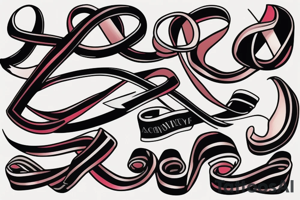Cancer ribbon overcoming adversity tattoo idea