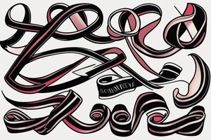 Cancer ribbon overcoming adversity tattoo idea