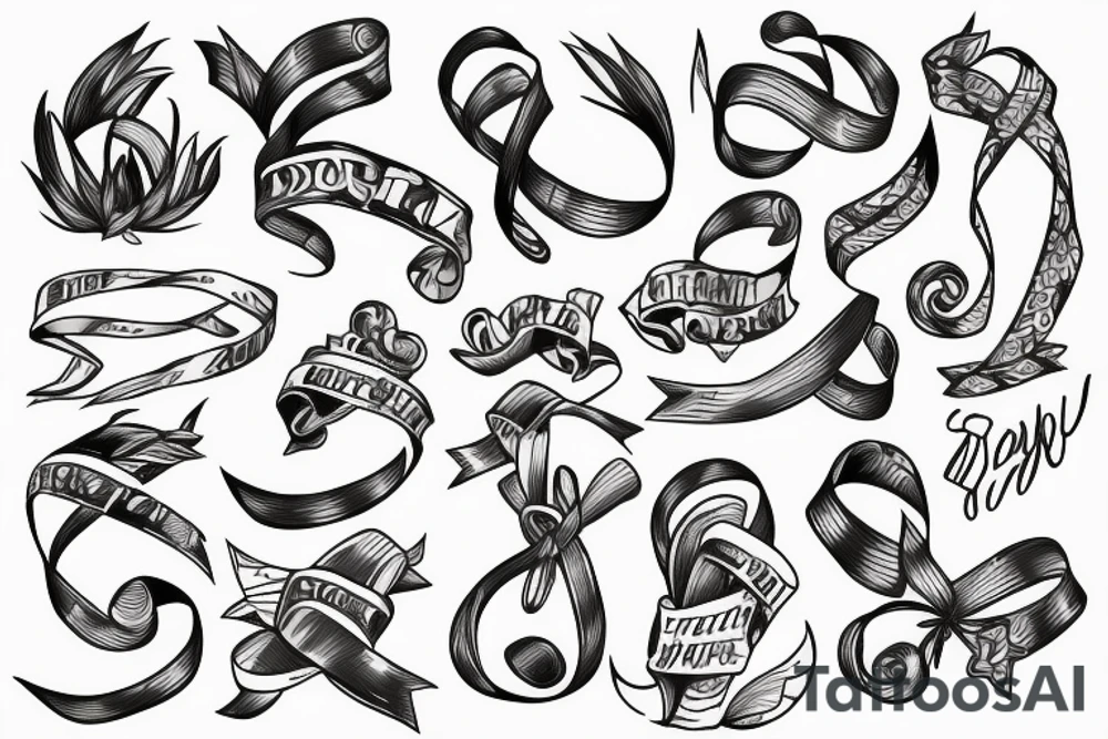 Ribbon in a storm tattoo idea