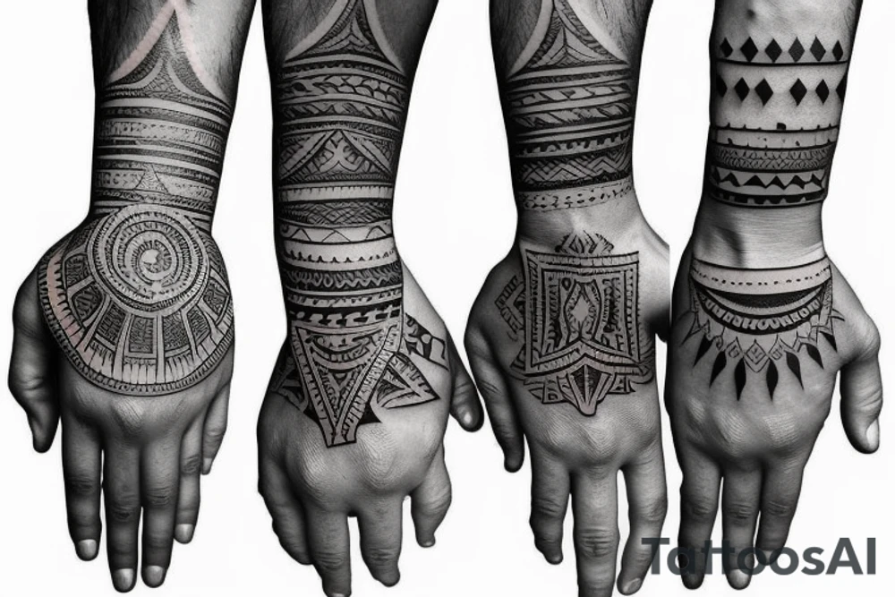 Tribal style wrist tattoo tattoo idea