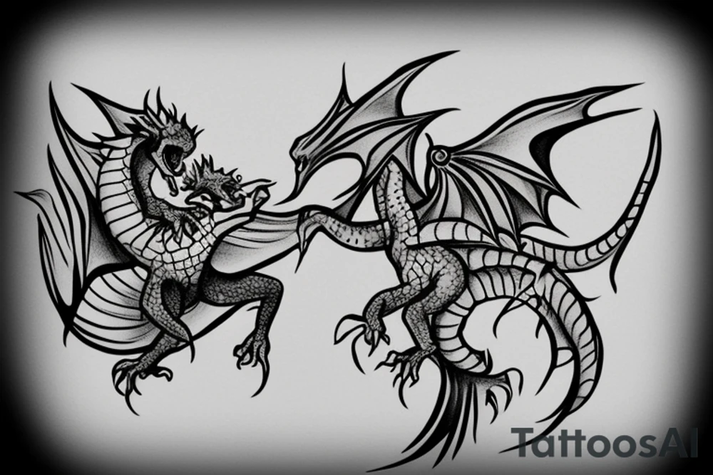 Baby dragon being held on a woman’s outstretched hand. tattoo idea