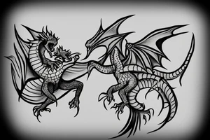 Baby dragon being held on a woman’s outstretched hand. tattoo idea