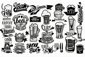 Cook, eat, beer, singing and fierce tattoo idea