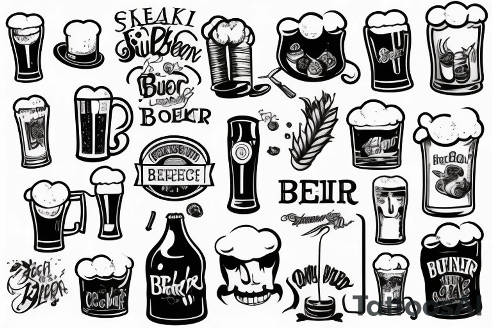 Funny beer and cook tattoo idea