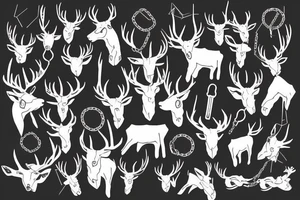 Two hands with a broken chain between its horns
The too hands look like a stag tattoo idea