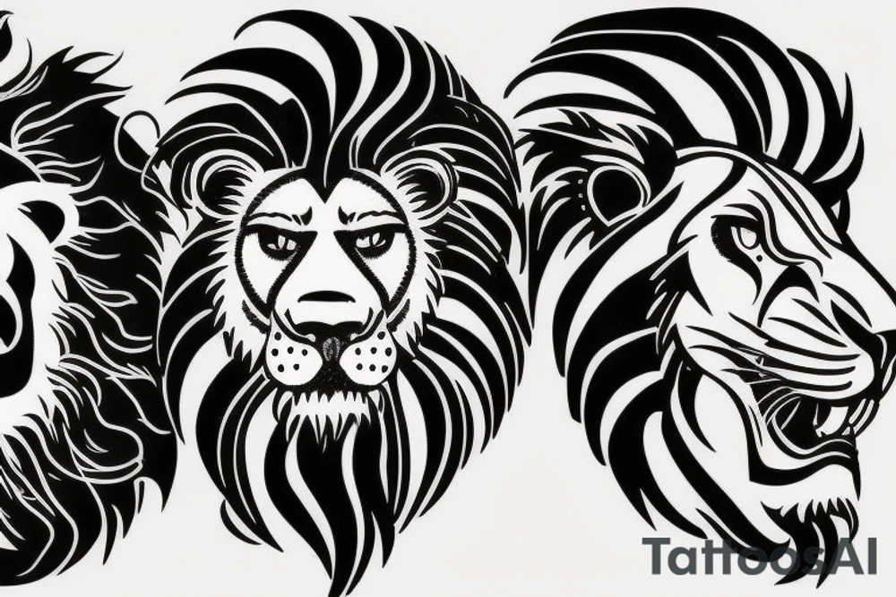 Fire lion tattoo idea
