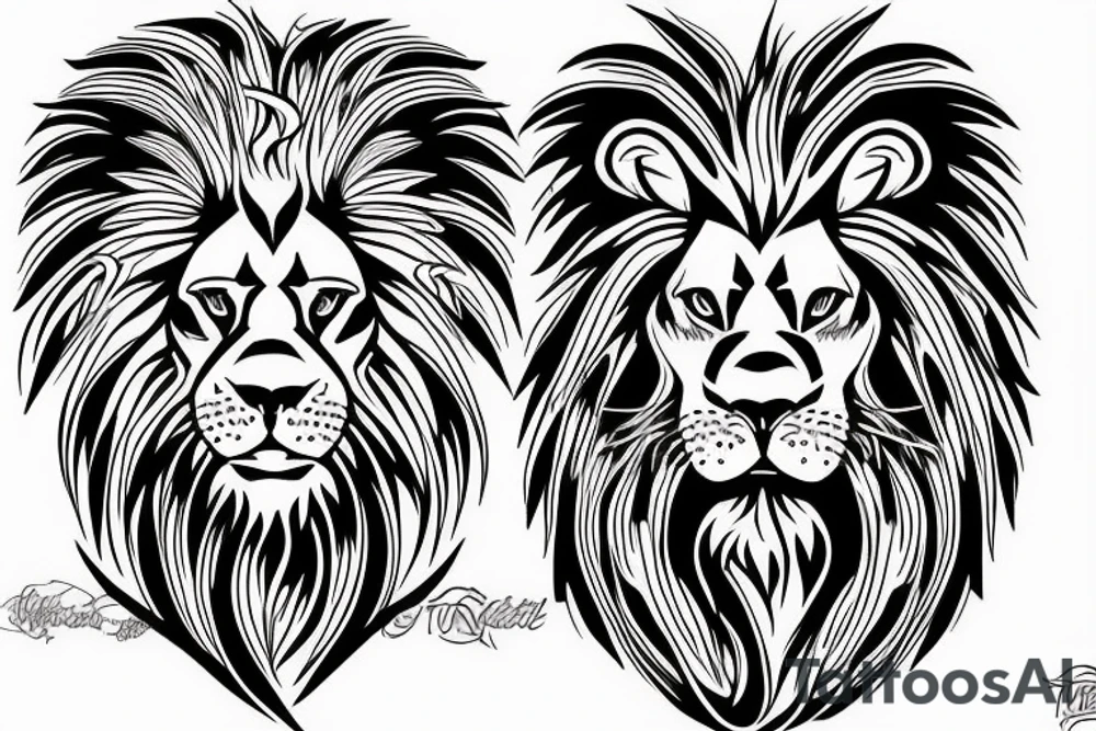 Fire lion tattoo idea