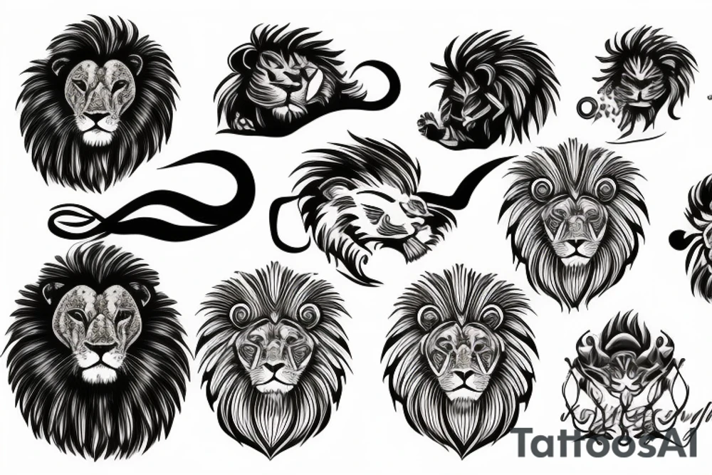 Fire lion tattoo idea