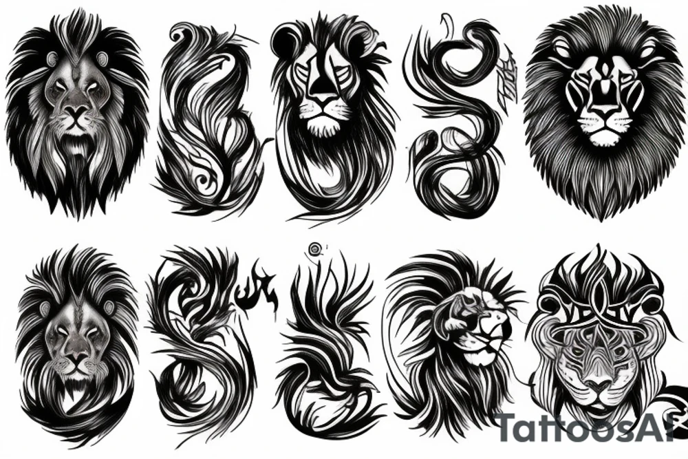 Fire lion tattoo idea