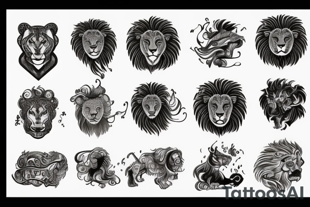 Fire lion tattoo idea