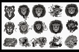Fire lion tattoo idea