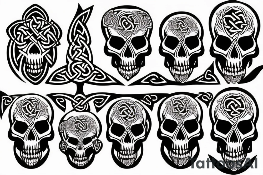 Skull with Celtic details tattoo idea