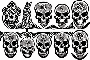 Skull with Celtic details tattoo idea