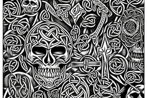 Skull with Celtic details tattoo idea