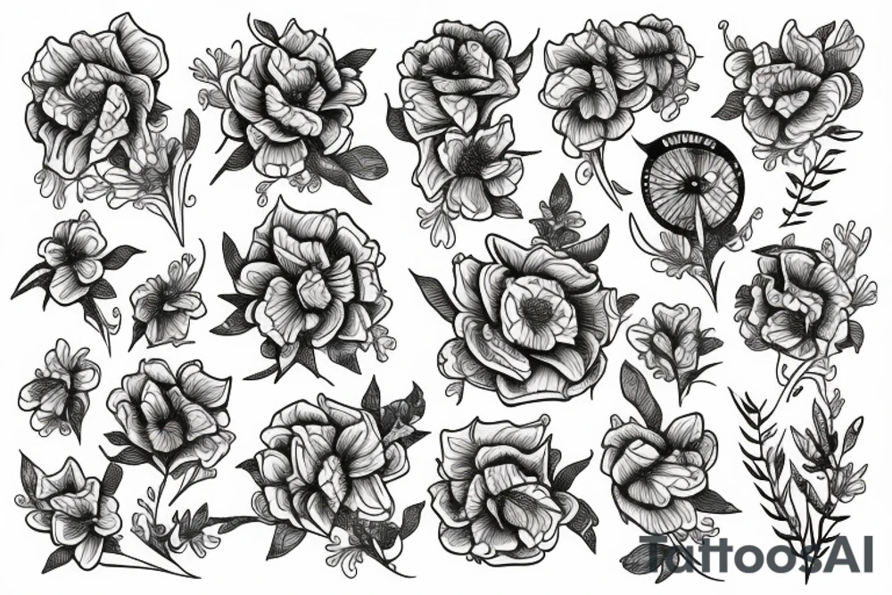 primrose and golden wattle tattoo idea