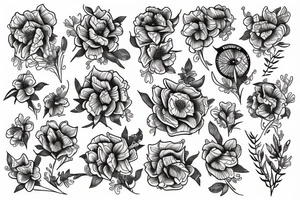 primrose and golden wattle tattoo idea