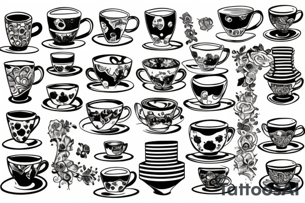 teacup stack tattoo idea