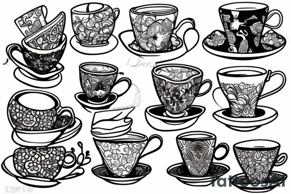 teacup stack tattoo idea