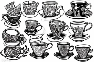 teacup stack tattoo idea