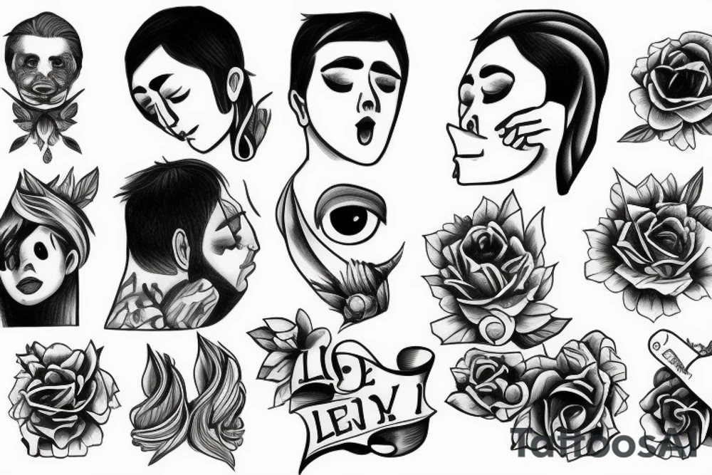 lonely boy crying tattoo idea