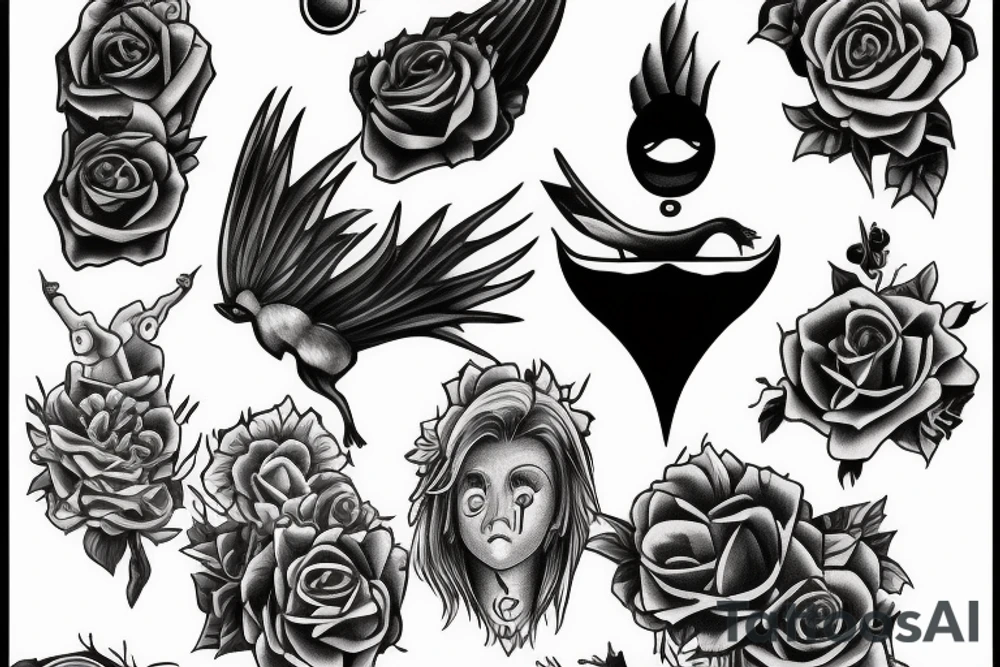 lonely boy crying tattoo idea