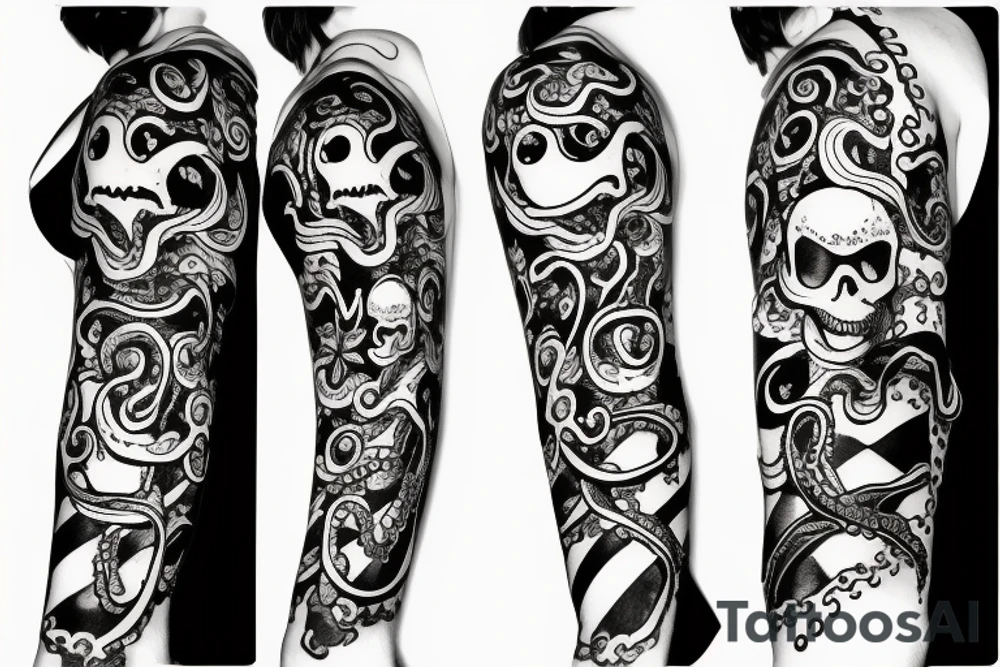 Octopus pirate tattoo idea
