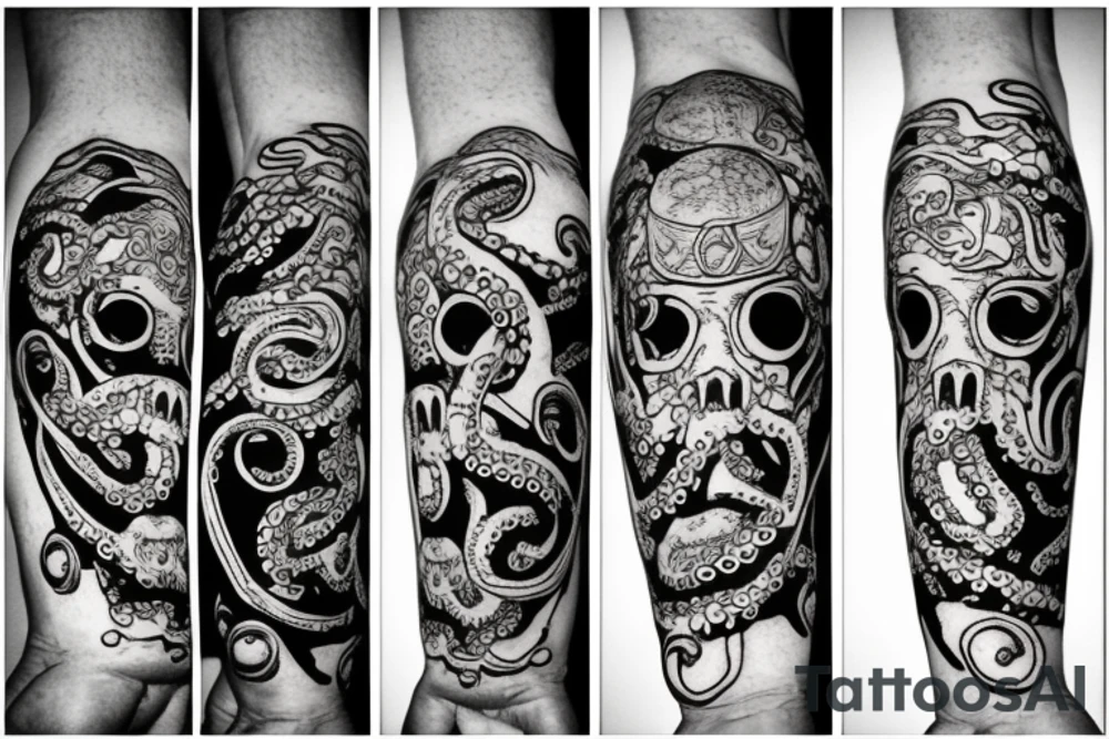 Octopus pirate tattoo idea