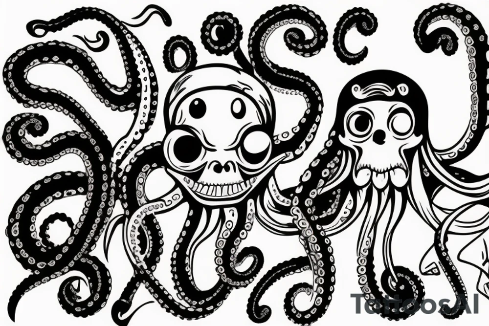 Octopus pirate tattoo idea