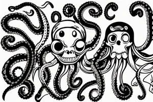 Octopus pirate tattoo idea