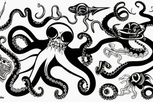 Octopus pirate tattoo idea