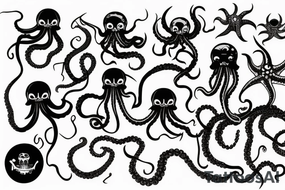 Octopus pirate tattoo idea