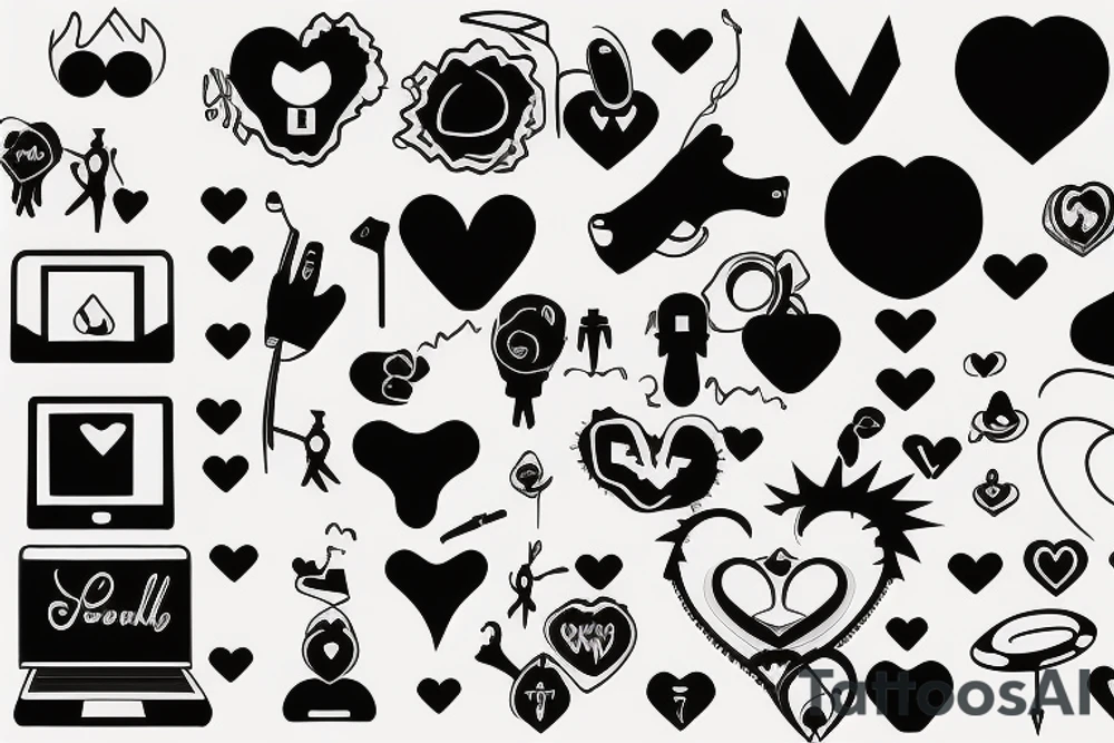 Cyber heart tattoo idea