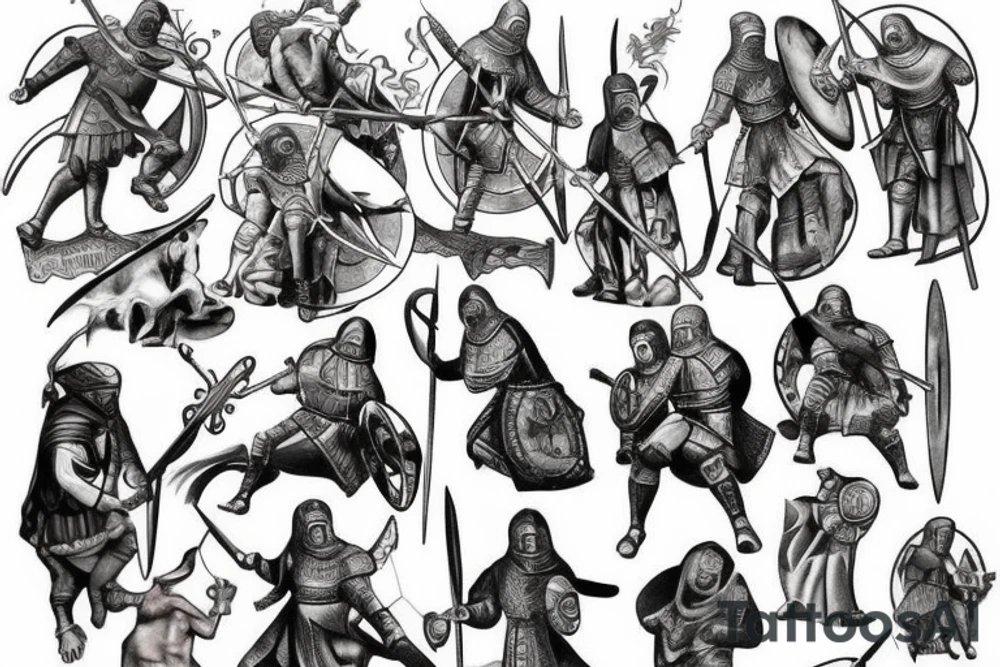 Medieval battle tattoo idea