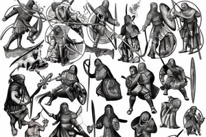 Medieval battle tattoo idea