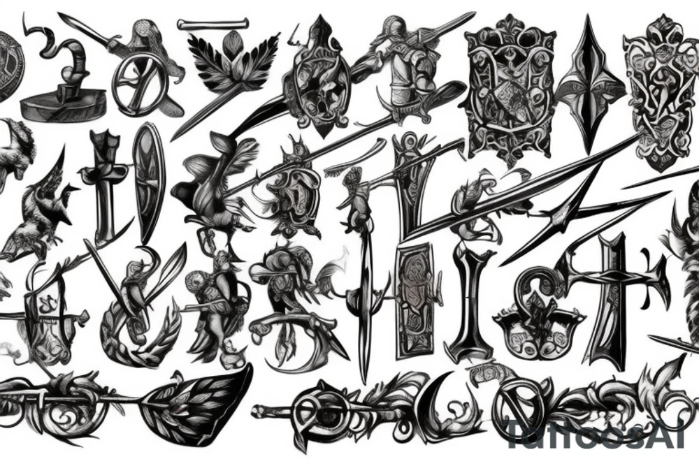 Medieval battle tattoo idea
