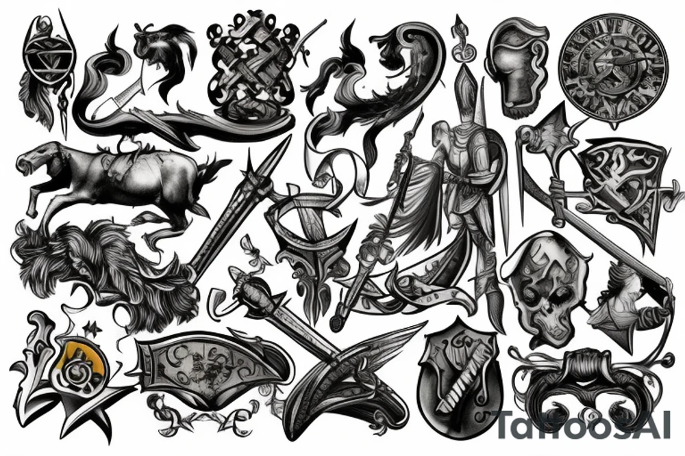 Medieval battle tattoo idea
