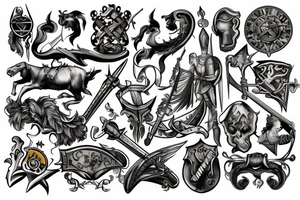 Medieval battle tattoo idea