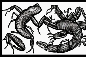 scorpion killing a frog tattoo idea