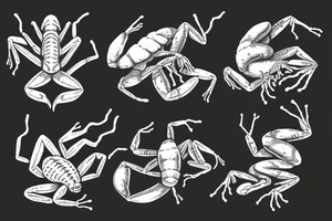 scorpion killing a frog tattoo idea