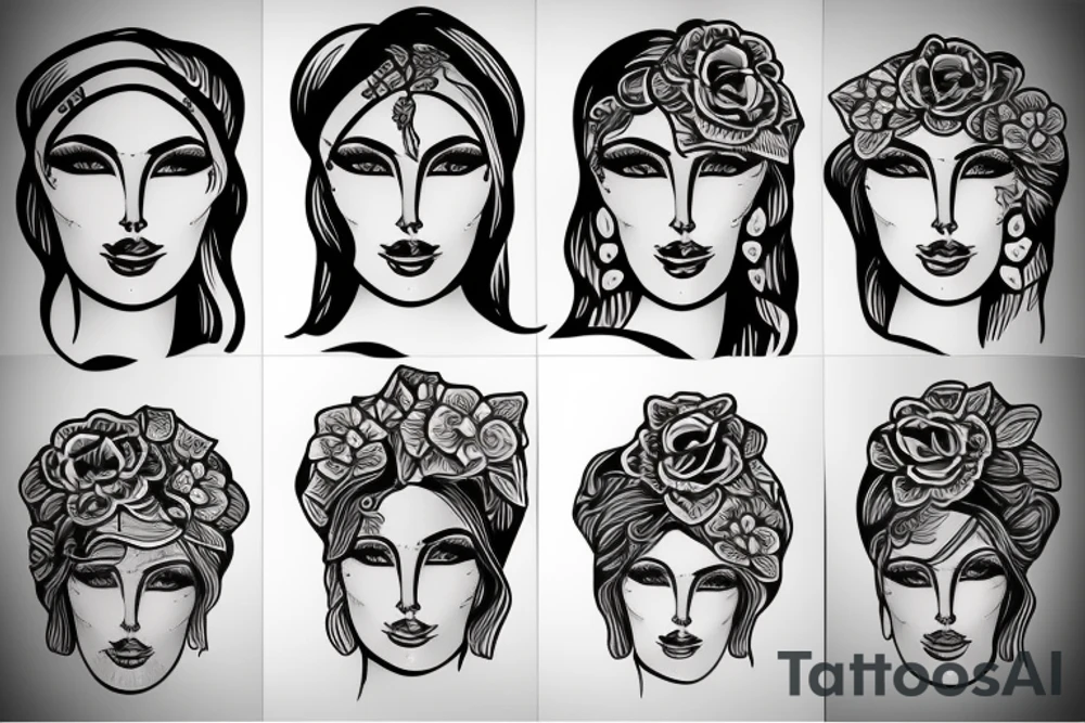 Greek woman tattoo idea