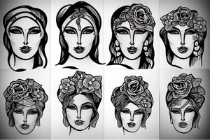 Greek woman tattoo idea