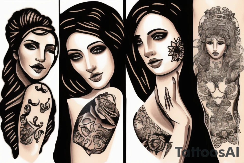 Greek woman tattoo idea