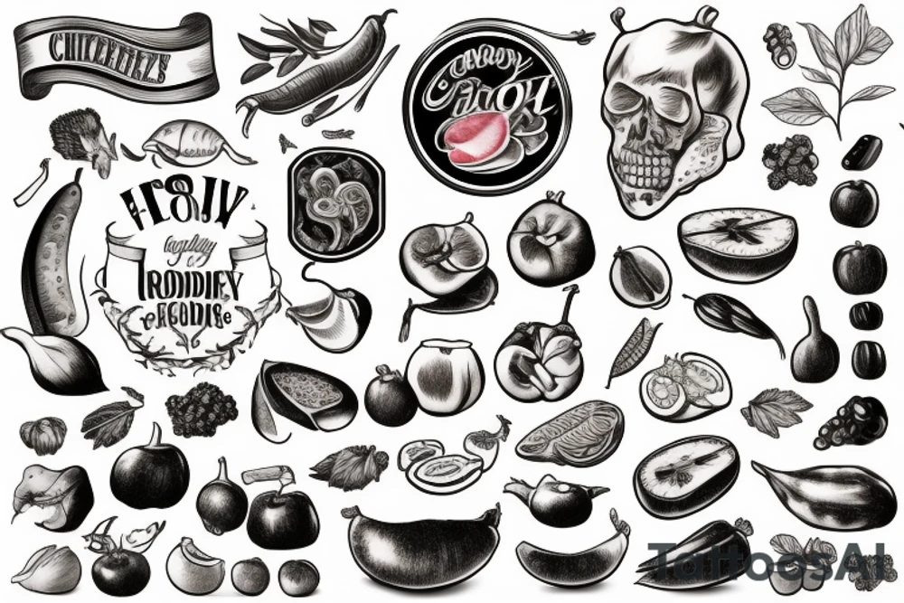 Culinary produce tattoo idea