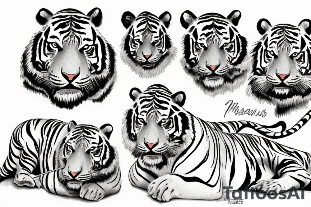 marcus aurelius, tiger, ocean tattoo idea