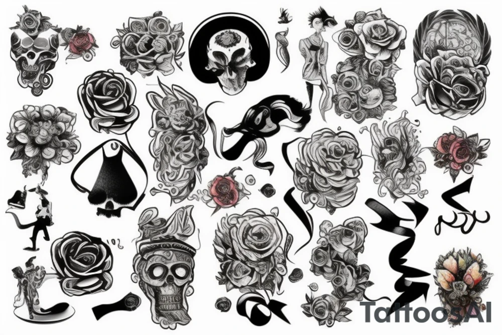 череп в кепке tattoo idea