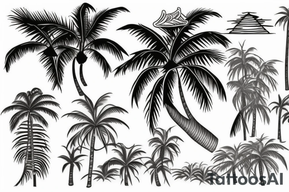 Palm tree, jangle, island tattoo idea